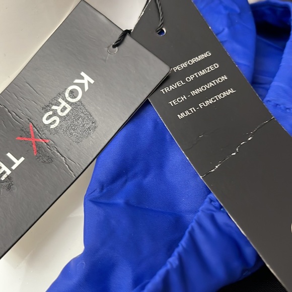 Kors X Tech Color Block Full Zip Drawstring Mixed Media Attached Hood Jacket - Picture 13 of 15